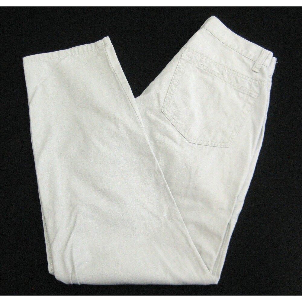 Eddie Bauer Jeans Womens Size 2P Petite Ivory Khaki Pants 5 Pockets 100% Cotton